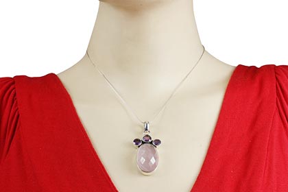 SKU 10340 unique Rose quartz pendants Jewelry