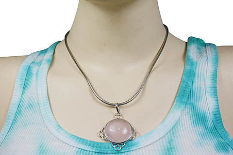 SKU 10707 unique Rose quartz pendants Jewelry
