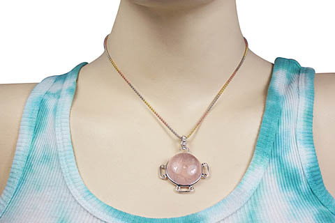 SKU 10882 unique Rose quartz pendants Jewelry