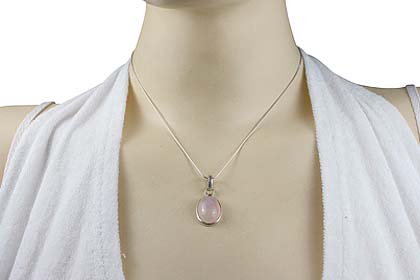 SKU 13859 unique Rose quartz pendants Jewelry