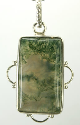 SKU 9271 unique Moss agate pendants Jewelry