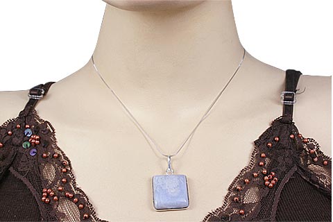 SKU 9350 unique Blue Lace Agate pendants Jewelry