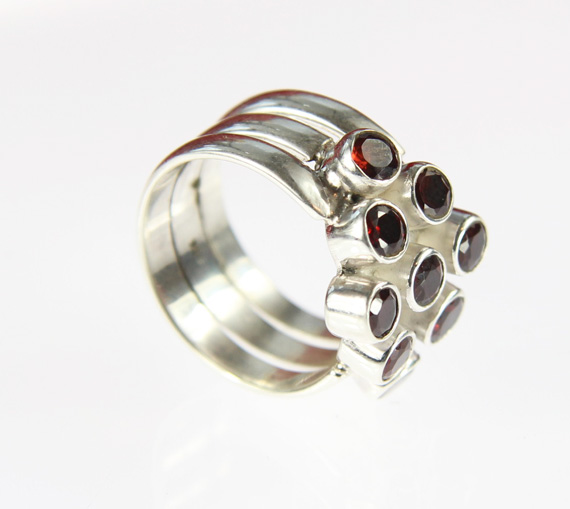 SKU 14250 unique Garnet rings Jewelry