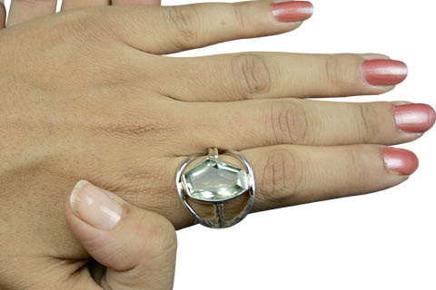 SKU 9174 unique Green Amethyst rings Jewelry