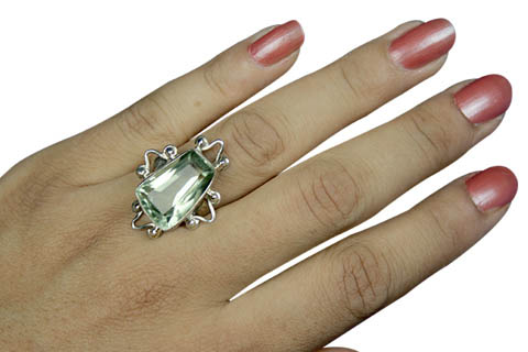 SKU 9179 unique Green Amethyst rings Jewelry