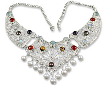 SKU 8509 - a Multi-stone Necklaces Jewelry Design image