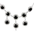 10373: Silver Setting Black onyx necklaces