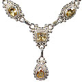 10375: yellow citrine  engagement necklaces
