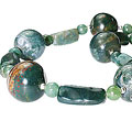 Design 10545: green,red bloodstone chunky necklaces