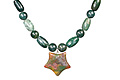 Design 10550: green,red bloodstone ethnic, star necklaces