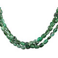Design 10915: green emerald multistrand necklaces
