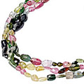 Design 10917: green,pink tourmaline adjustable necklaces