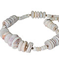 10949: Beaded white opal necklaces