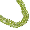10967: Beaded green peridot multistrand necklaces