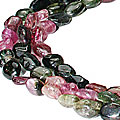 Design 10970: green,pink tourmaline adjustable necklaces