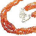 10973: Beaded orange carnelian  adjustable necklaces
