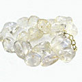 10981: Beaded white crystal  tumbled necklaces
