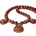 11168: Beaded brown goldstone  drop necklaces