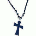 Design 11213: black hematite christian, contemporary, cross, pendant necklaces