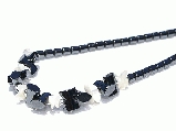 Design 11230: black,white hematite mens necklaces