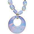 Design 11254: blue,pink,white opalite adjustable necklaces