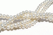 11604: Beaded white pearl  strand necklaces
