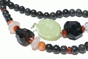 11623: multi,black,green multi-stone  chunky necklaces