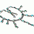 11669: blue,green turquoise  drop necklaces