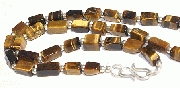 11695: Beaded brown,gold tiger eye  strand necklaces
