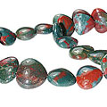 Design 11709: green,red bloodstone heart necklaces
