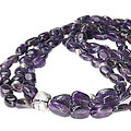 11749: purple amethyst  multistrand necklaces