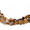 11750: Beaded brown tiger eye  multistrand necklaces