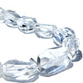 11772: Beaded white,clear crystal  tumbled necklaces