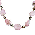 11831: Beaded pink pink opal  chunky necklaces