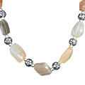 Design 11839: gray moonstone chunky, ethnic, tumbled necklaces