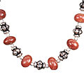 Design 11854: red indian jade ethnic necklaces