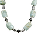 11925: Beaded green aquamarine  ethnic necklaces