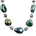 11926: Beaded green,red bloodstone ethnic necklaces