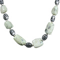 11934: Beaded White howlite  chunky necklaces