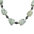 11937: Beaded White, Gray howlite ethnic necklaces