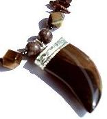Design 12059: brown,multi-color tiger eye claw, halloween, mens, pendant necklaces