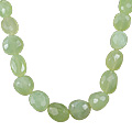 12114: Beaded Green prehnite  tumbled necklaces