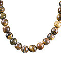 12190: Beaded Brown tiger eye necklaces