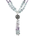 Design 12354: blue,multi-color aquamarine ethnic, multistrand necklaces