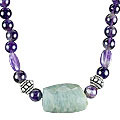12359: green,purple amethyst necklaces