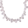 12360: Beaded pink rose quartz  briolettes necklaces