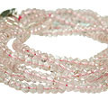 12495: pink rose quartz  multistrand necklaces