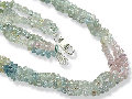 12496: blue,pink,yellow aquamarine  multistrand necklaces
