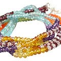 12500: Beaded multi-color multi-stone multistrand necklaces