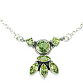 12526: Silver Setting green peridot ethnic necklaces